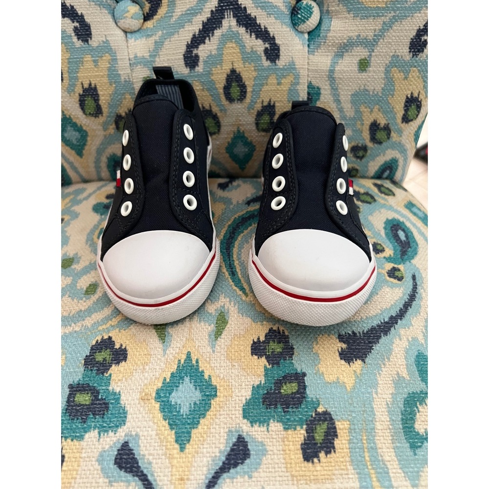 Tommy Hilfiger Kids Navy Blue Laceless Slip On Sneakers THS10321T Size 8